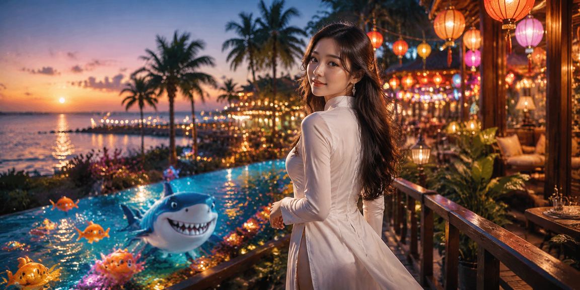 Người chơi Phú Quốc trong trang phục áo dài thử tay tại trò chơi bắn cá trực tuyến